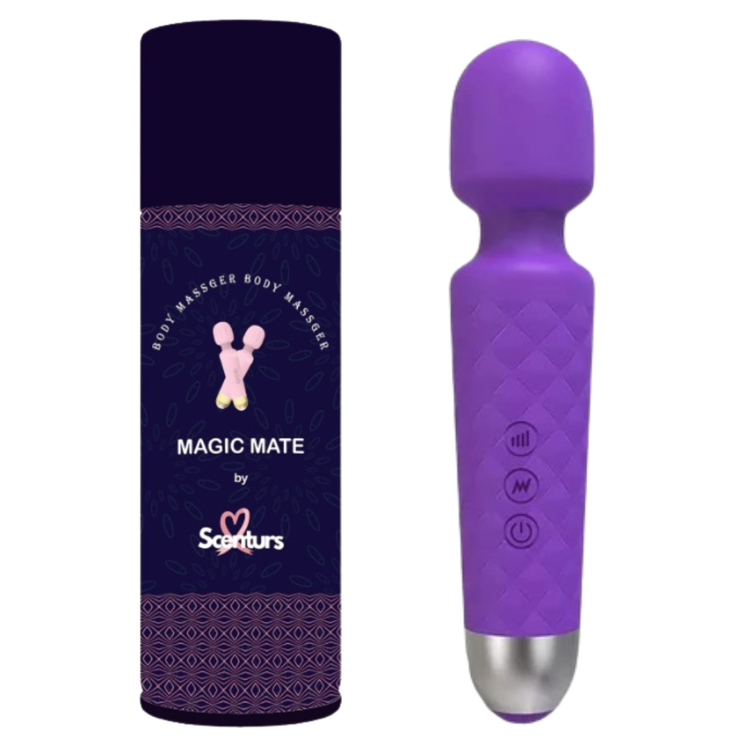 Click to see full view Scenturs Massager Machine for Women -Rechargeable Wireless Mini Body Massager with 28 Vibration Modes, Fast Charging, 8 Speeds and Water Resistant-Massager Machine for Full Body