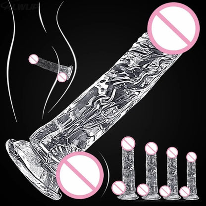 TOYEX Transparent Jelly Dildo for Women with Suction Cup