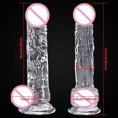 TOYEX Transparent Jelly Dildo for Women with Suction Cup