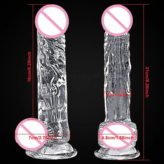 TOYEX Transparent Jelly Dildo for Women with Suction Cup