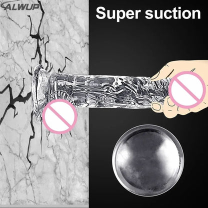 TOYEX Transparent Jelly Dildo for Women with Suction Cup