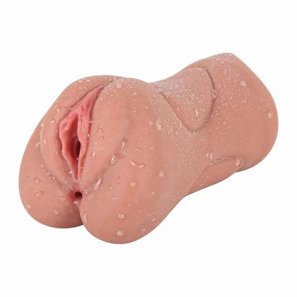 Men 2 In 1 Vagina Mouth Realistic Feel Massager, 6.5 Inch