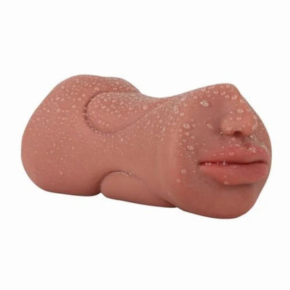 Men 2 In 1 Vagina Mouth Realistic Feel Massager, 6.5 Inch