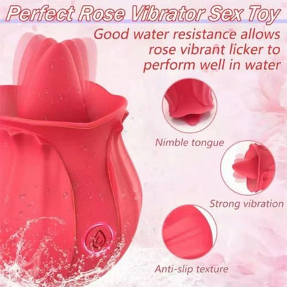 Rose Realistic Tongue Massager